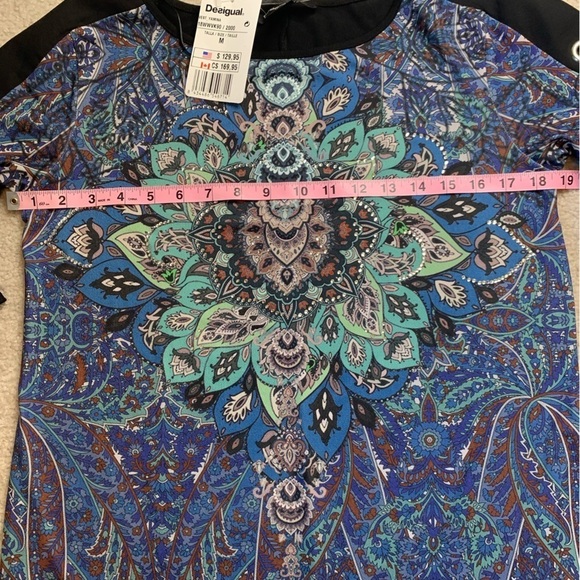 Desigual Yamina Mandala Shift Dress Women Medium Boho Rhinestone New With Tag - Picture 10 of 12